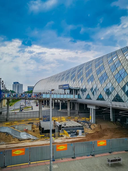 Poznan Pologne Juin 2021 Façade Gare Principale Moderne Zone Construction — Photo