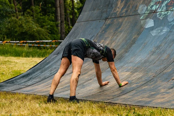 Poznan Polonia Giugno 2021 Una Dura Corsa Ostacoli Estrema Survival — Foto Stock