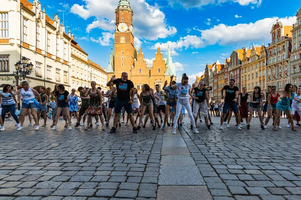Wrocław Polska Lipca 2021 Otwarcie Imprezy Rueda Casino Rynku — Zdjęcie stockowe