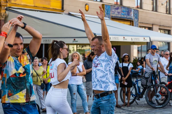 Wroclaw Poland July 2021 Rueda Casino Open Event Market Square — Stock Photo, Image