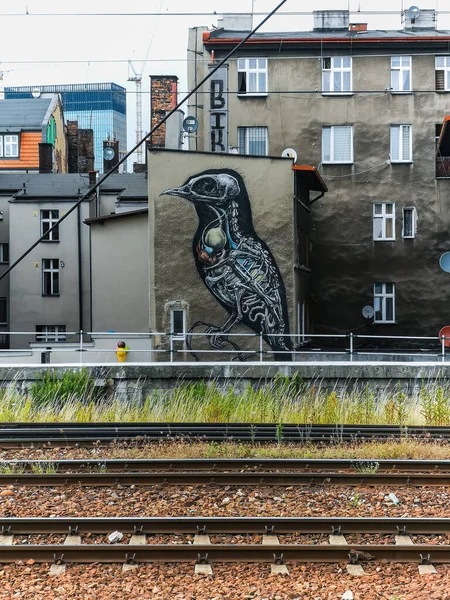 Katowice Poland July 2021 Street Art Mural Painting Wall Old — 스톡 사진