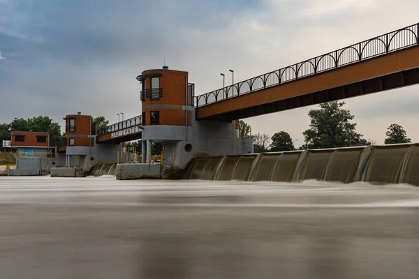 Wroclaw Poland July 2021 Beautiful Morning Sunrise Water Dam Bridge — 图库照片