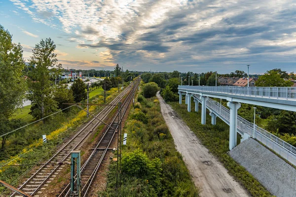 Wroclaw Polonya Ağustos 2021 Güneşli Bir Günde Metal Parmaklıklarla Uzun — Stok fotoğraf