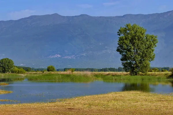 Eco της λίμνη Κερκίνη-περιοχή στο nord Ελλάδα από τον ποταμό Στρυμόνα — Φωτογραφία Αρχείου