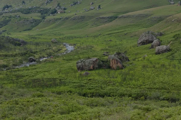 Rivier in natuurreservaat Giants Castle Kwazulu-Natal — Stockfoto