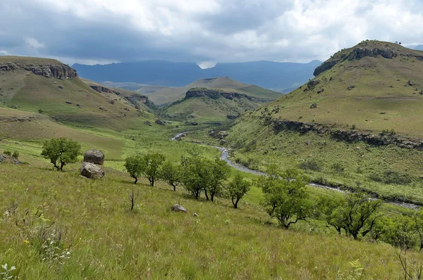 The Bushmans River valley in Giants Castle KwaZulu-Natal nature reserve — Stock Photo, Image