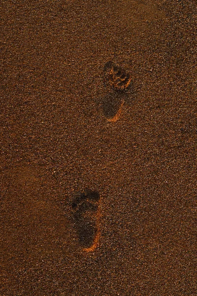 Ślady stóp na plaży — Zdjęcie stockowe