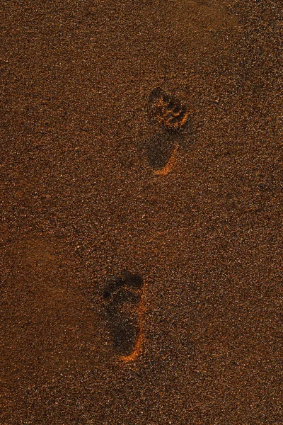 Huellas en la playa — Foto de Stock