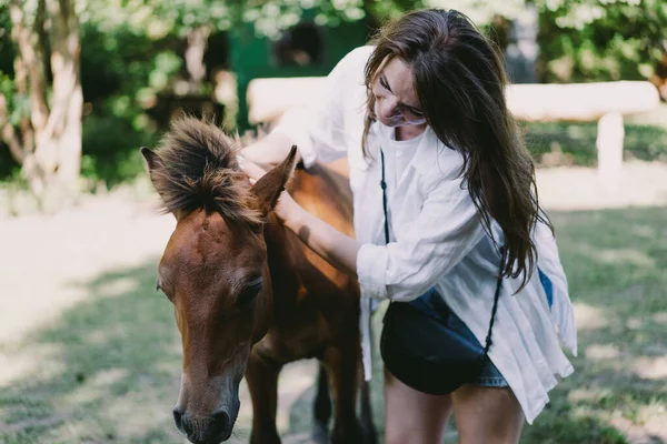 Beautiful Woman Rides Horse Woman Riding Horse Horse Riding Training — Stock Fotó