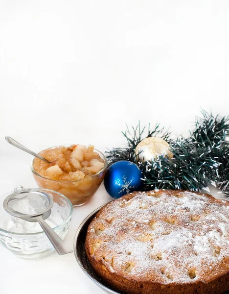 Kuchen und Apfelmarmelade — Stockfoto