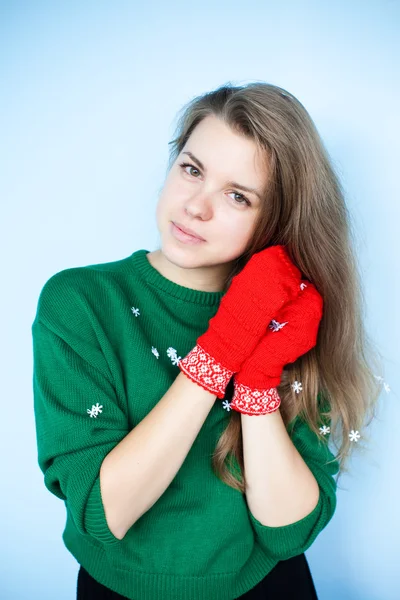 Winter Porträt der schönen Mädchen — Stockfoto