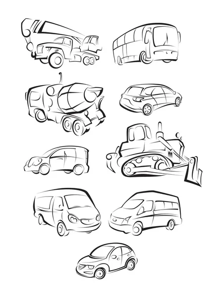 Coches fijados — Vector de stock