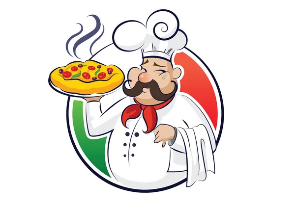 Cocinar pizza — Vector de stock