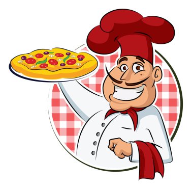 Cook Pizza. clipart
