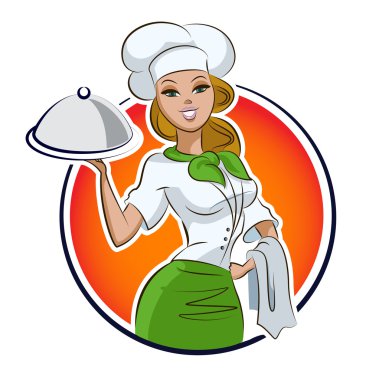 Woman cook restaurant clipart