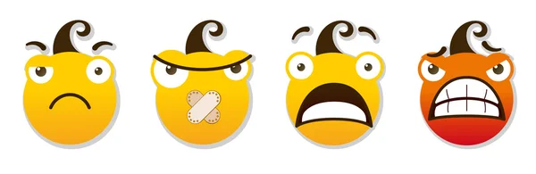 Angry and sad smileys — Stock Vector