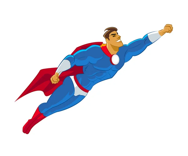 Superhero terbang - Stok Vektor