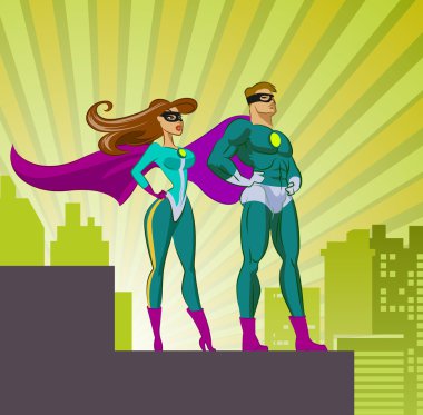 süper kahraman - erkek ve kadın.