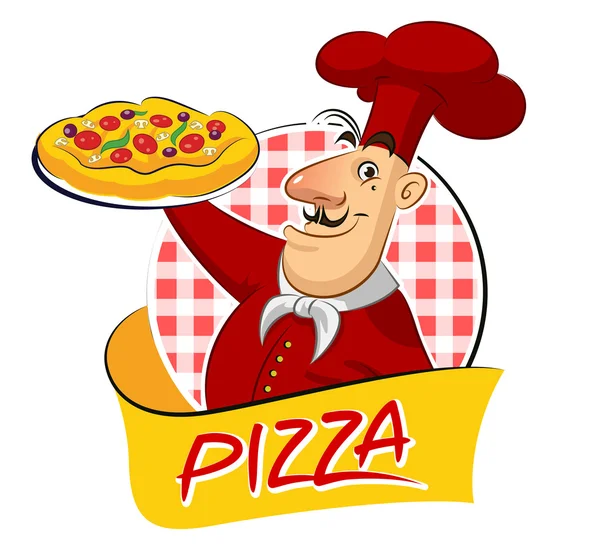 Cocinar pizza — Vector de stock