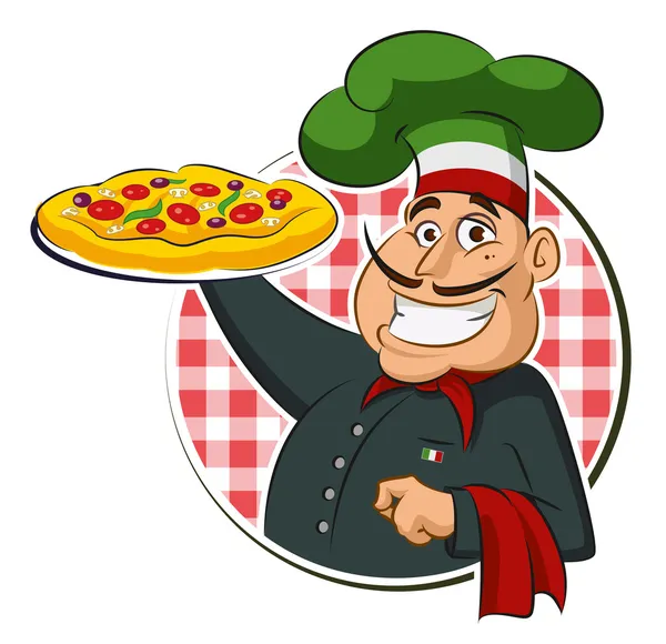 Cook pizza — Stock Vector