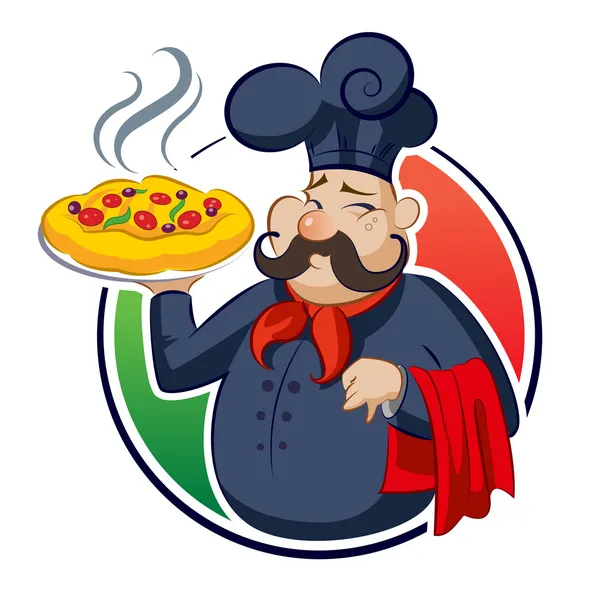 Cook pizza — Stock Vector