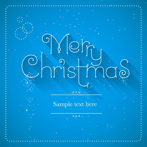 Merry Christmas lettering blue background, vector illustration — Stock Vector