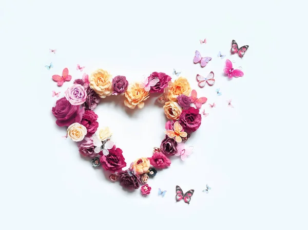 Feliz Dia Das Mães Dos Namorados Buquê Rosas Coloridas Variadas — Fotografia de Stock