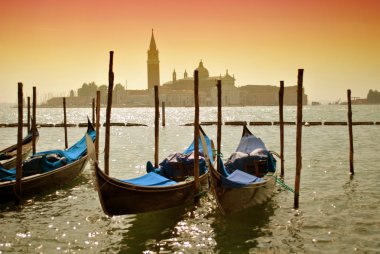 Gondolas in Venice clipart