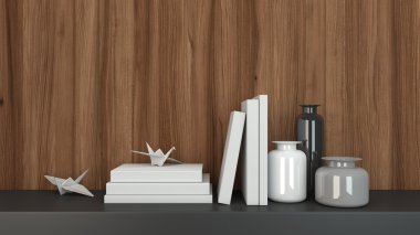 Kitaplar ve vazo ile natürmort