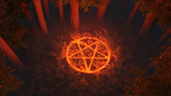 Render Activation Portal Summon Demon Forest Thicket — Fotografia de Stock