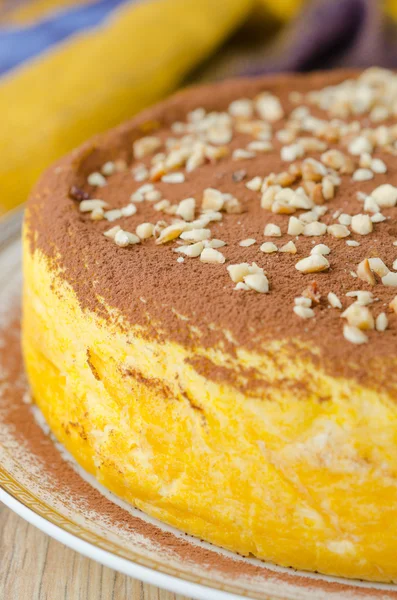 Pumpkin cheesecake closeup — Stock Photo, Image