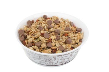 Çikolatalı damla izole ev yapımı granola