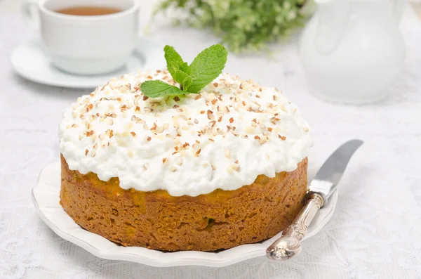 Torta di zucca con crema — Foto Stock