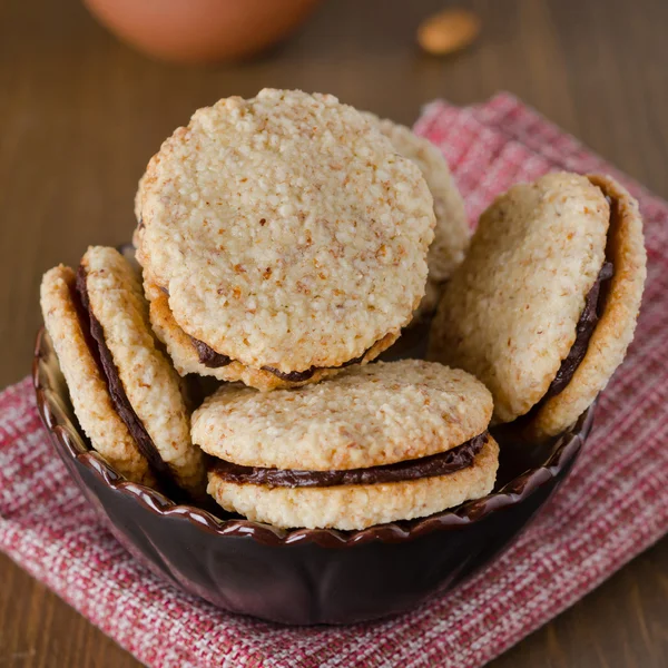 Walnut cookies in a bowl — Stock Photo, Image