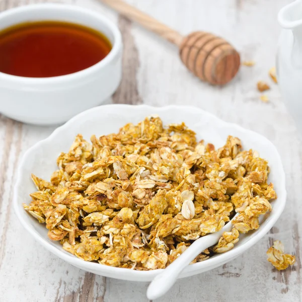 Pompoen muesli en honing — Stockfoto