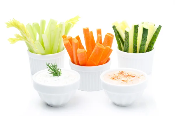 Assorted fresh vegetables (celery, cucumber and carrot) — Stock Photo, Image