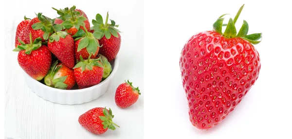 Collage con fresas frescas — Foto de Stock