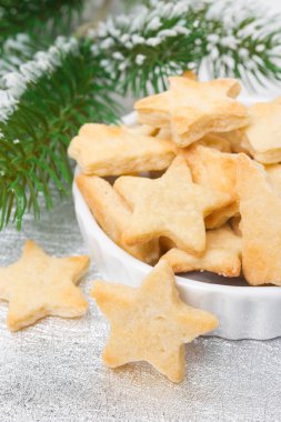 bir yıldız, seçici odak şeklinde Noel şekerli kurabiye