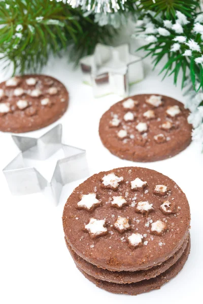 Weihnachtsschokolade, Auflaufform auf weißem Hintergrund — Stockfoto