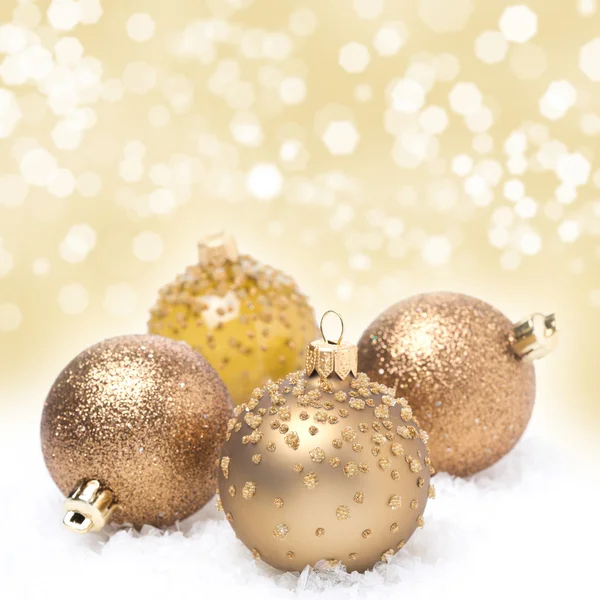 Christmas balls and background with bokeh — Stock Photo, Image