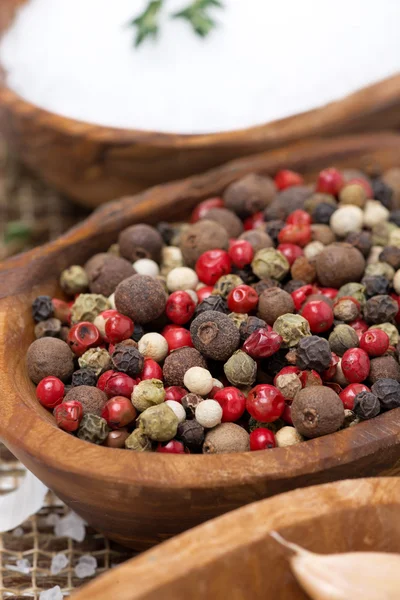 Assorted hot peppers in a bowl close-up — Stock Photo, Image