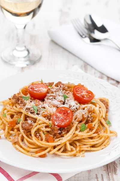 Comida italiana - espaguetis boloñesa — Foto de Stock