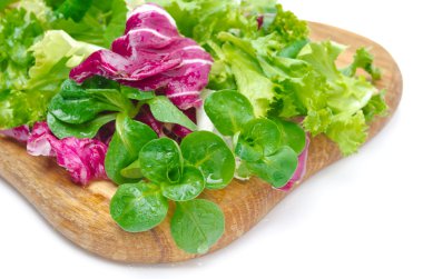 taze salata (Mısır, radicchio, marul birkaç çeşit çeşit çeşit)