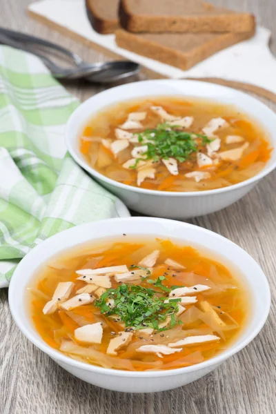 Vegetable soup with chicken — Stock Photo, Image