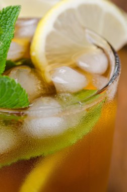 buz çay limon ve nane, seçici odak yakın çekim
