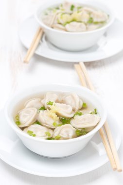 tavuk suyu ile Çin köfte, dikey