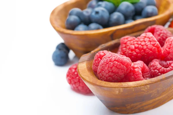 Assortment of berries - raspberries and blueberries — Stock Photo, Image