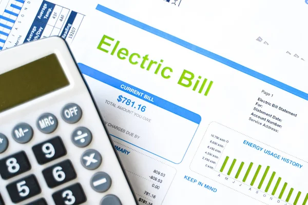 Electric Bill Statement Home Energy Consumption Stock Image