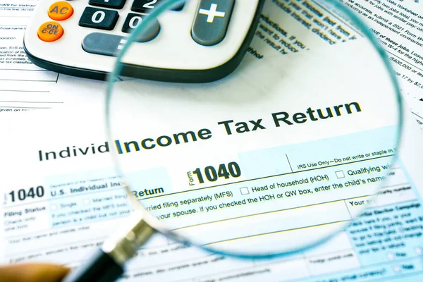Usa Belastingformulier 1040 Voor Individuele Belastingaangifte Document Close — Stockfoto