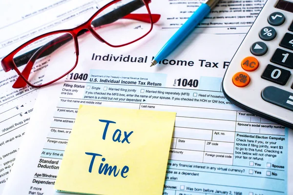 Formulário Imposto Dos Eua 1040 Para Declaração Imposto Individual Dos — Fotografia de Stock